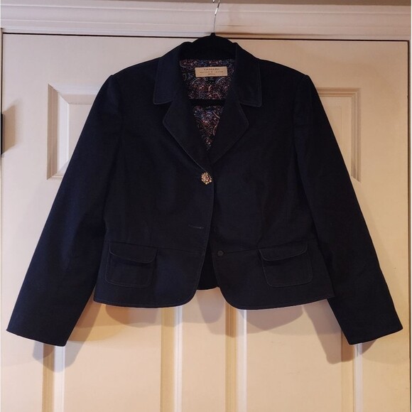 Tahari Arthur S Levine black button front blazer jacket 14P - Picture 1 of 6